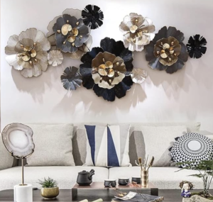 Metal Flower 3D Design Blossoming Flower Wall Decor