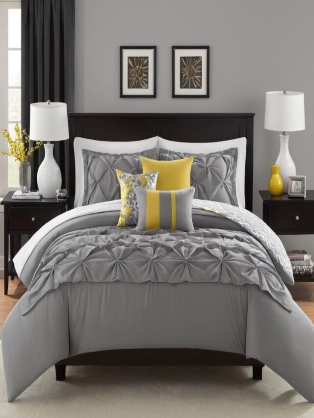 Contrast with Accents for Gray Comforter Set