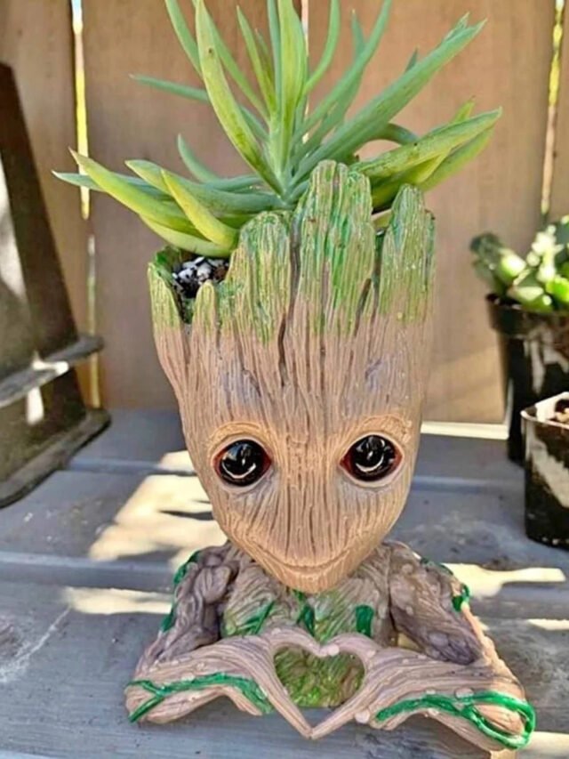 Baby Groot Heart Plants Pot Design