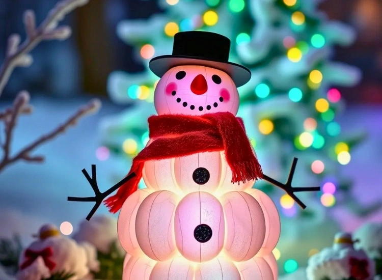 "DIY snowman decor for a fun and festive touch. Christmas tree png included."