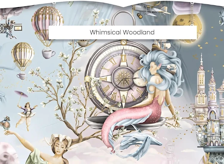 16. Fantasy wall mural wallpaper Fantasy wall mural wallpaper in muted tones as small hallway wallpaper