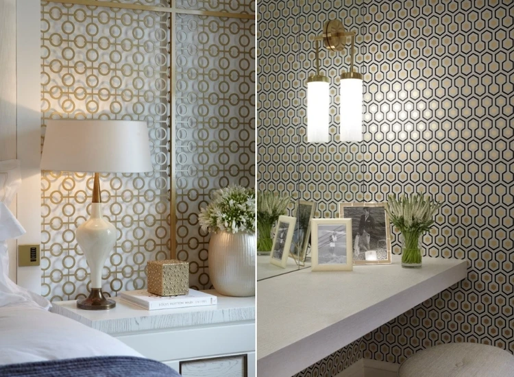 18. Circular geometric patterns hallway wallpaper for creating depth Circular geometric patterns hallway wallpaper for creating depth