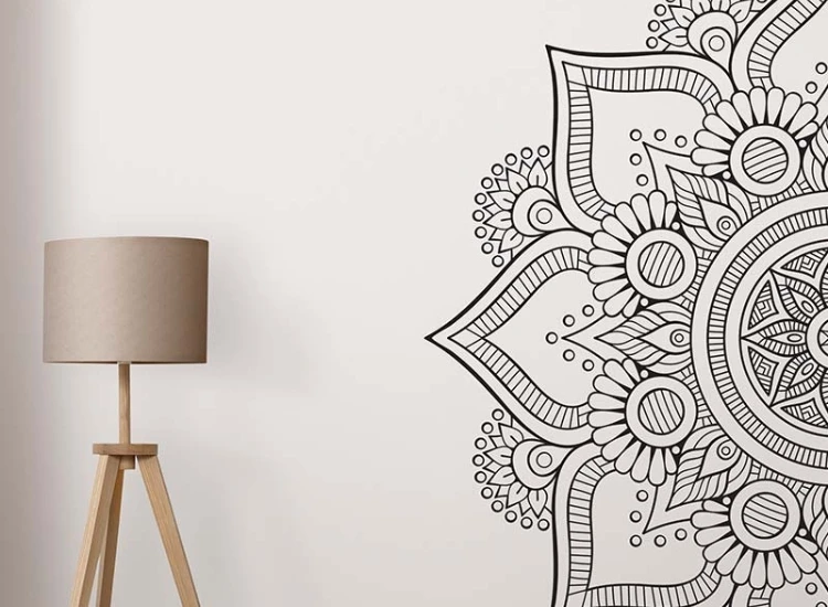 23. Rangoli PVC Vinyl Wall Sticker – Vibrant Indian Art as hallway wallpaper Rangoli PVC Vinyl Wall Sticker – Vibrant Indian Art as hallway wallpaper