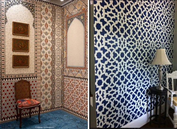 25. Moroccan theme hallway wallpaper for rich and luxurious vibes Moroccan theme hallway wallpaper for rich and luxurious vibes