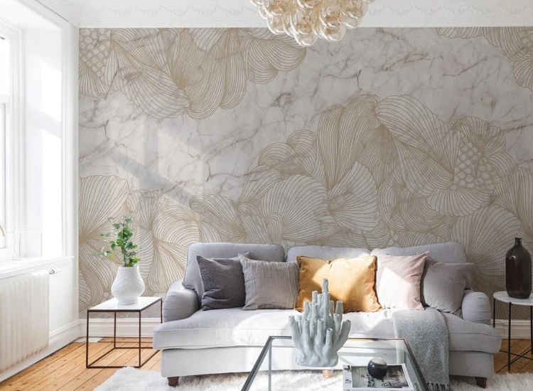 35. Opulent marble hallway wallpaper design for modern interiors Opulent marble hallway wallpaper design for modern interiors