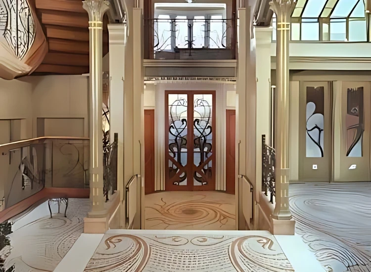 40. Art Nouveau elegance in a latest hallway wallpaper design Art Nouveau elegance in a latest hallway wallpaper design