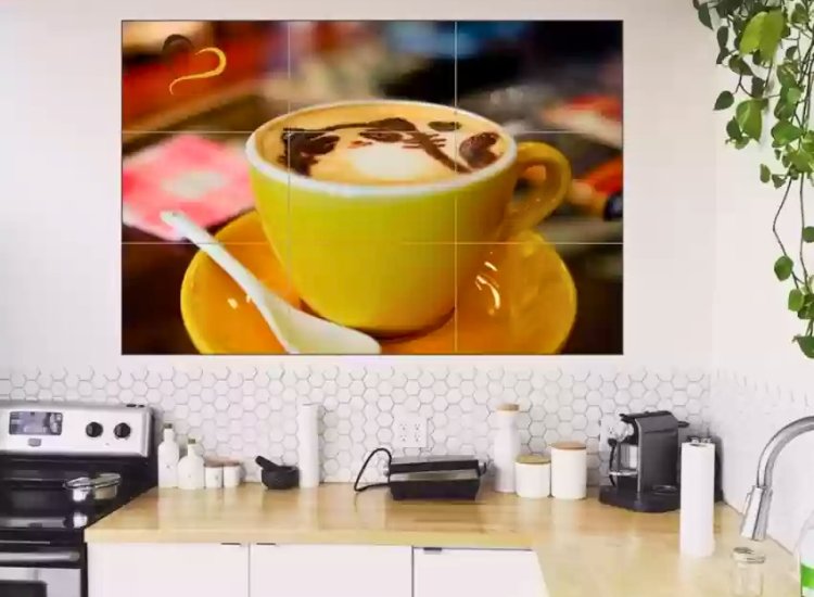 "Coffee and tea-themed wallpapers for the kitchen, featuring delightful designs that celebrate your love for these beloved beverages."