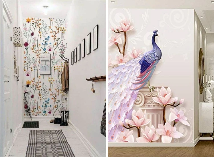 48. Vinyl hallway wallpaper for small hallways featuring colorful design Vinyl hallway wallpaper for small hallways featuring colorful design