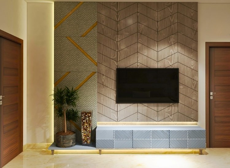 "Stylish console TV unit with modern TV stand designs, combining functionality and aesthetics for living room interiors."