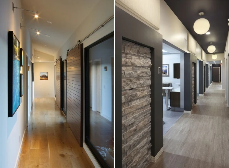 9. Midsize Commercial space hallway Midsize hallway with paintings