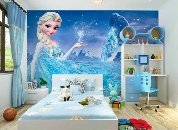 "Create a fairytale atmosphere with castle and magical realm bedroom wallpaper designs for an enchanting bedroom decor."