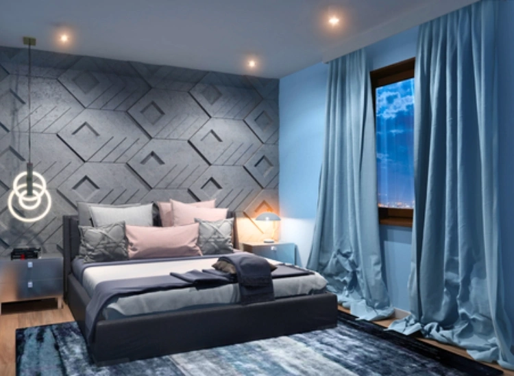 "Create a sleek and modern look with grey bedroom wallpaper designs for a stylish and calming bedroom decor."