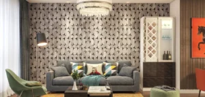 "Explore living room wallpaper decor ideas for striking accent walls with unique wallpaper design for living room and bold designs."