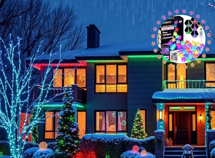 "Make your Christmas light decoration come alive with music-synchronized lights, dancing to the rhythm of the season and adding festive charm to your home."