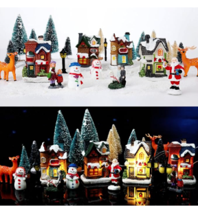 31 Pcs Christmas Village Figurines