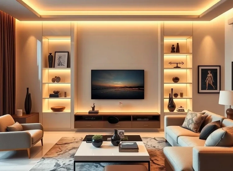 TV Unit Design Importants in Interiors "Exploring why TV unit design is crucial for interiors, emphasizing modern TV units with storage and decorative wall designs."