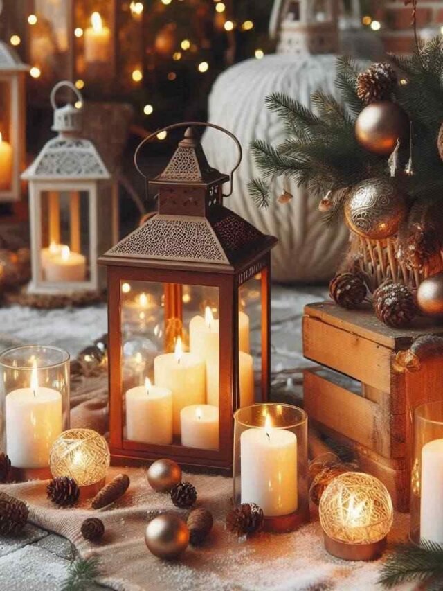 Candles Lanterns Outdoor Christmas Boho Decor