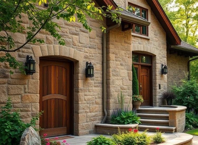 15. Rustic stone wall cladding for home