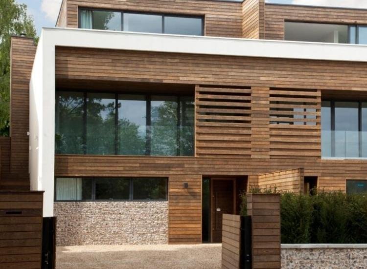 20. Home exterior wooden wall cladding