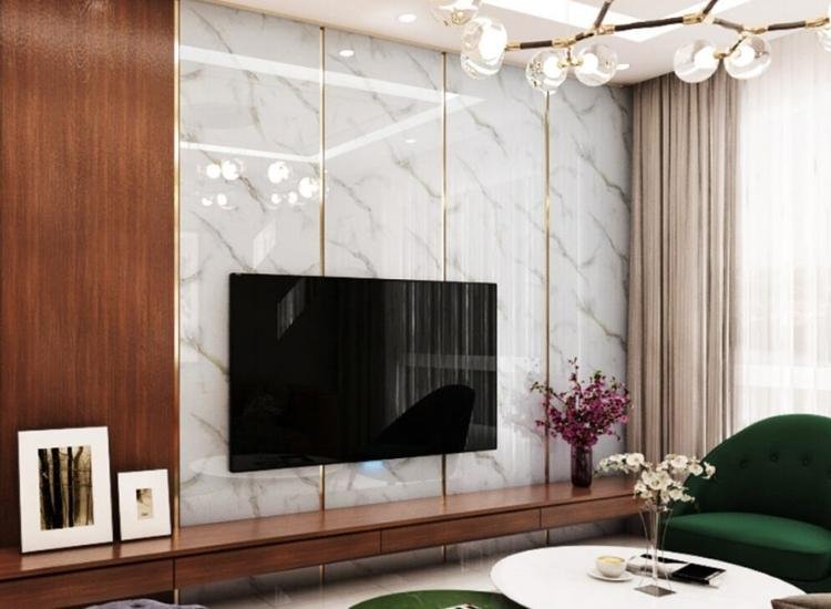 43. Glass Wall Cladding for TV Unit