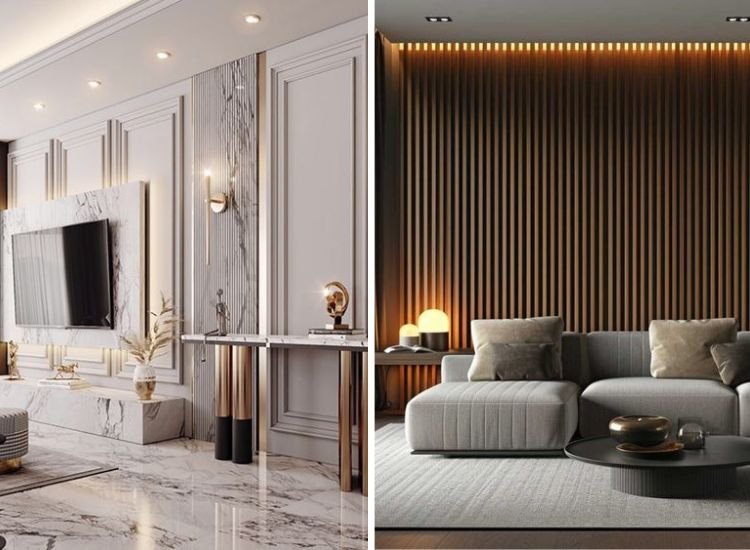 11. Modern Luxurious living room with moulded vertical lines