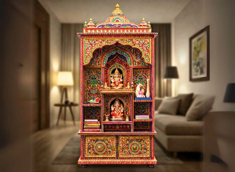 12. Colourful Wooden Mandir 12. Colourful Wooden Mandir