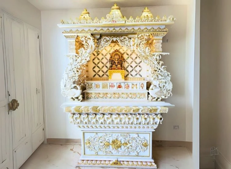 12. Marble Mandir with Mosaic Patterns 12. Marble Mandir with Mosaic Patterns