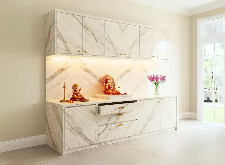 14. Marble Pooja Room Decor 14. Marble Pooja Room Decor