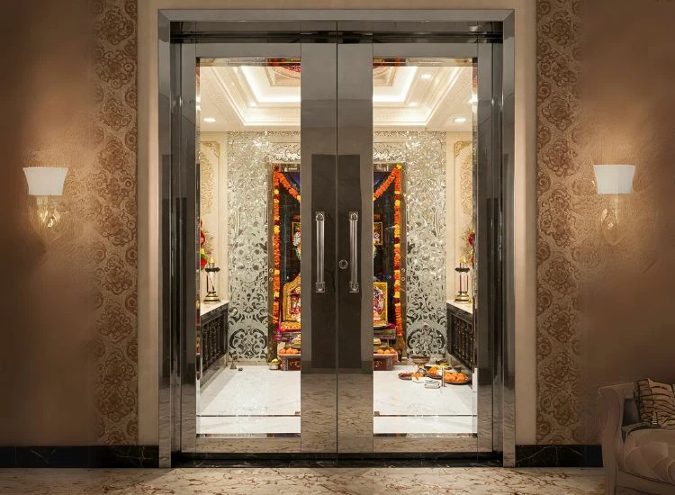 14. Pooja Room Door Design In Glass And Metal 14. Pooja Room Door Design In Glass And Metal