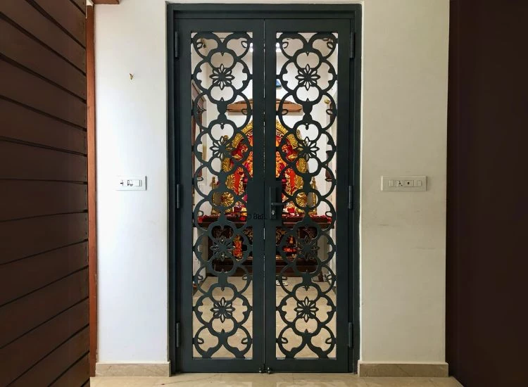 17. Mandir Door With Decorative Metal Grill 17. Mandir Door With Decorative Metal Grill