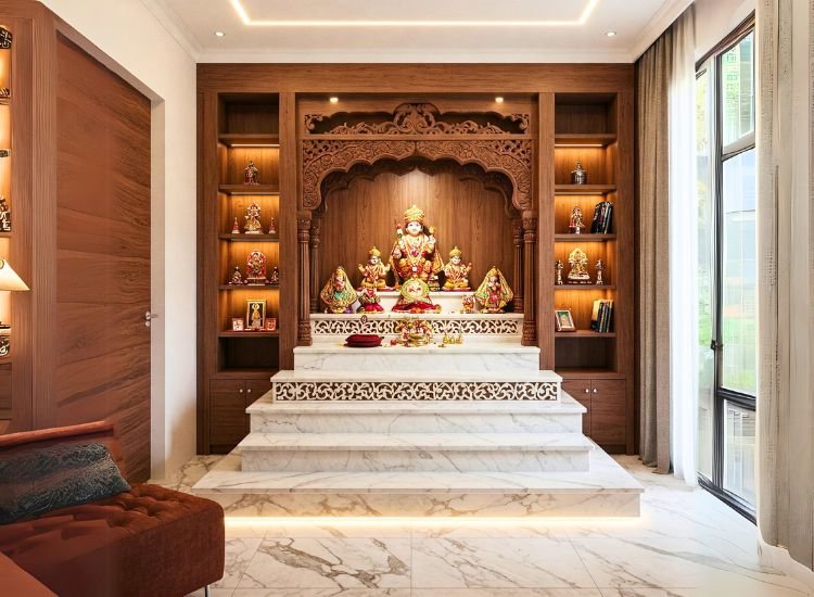 19. Marble And Wood Mandir 19. Marble And Wood Mandir