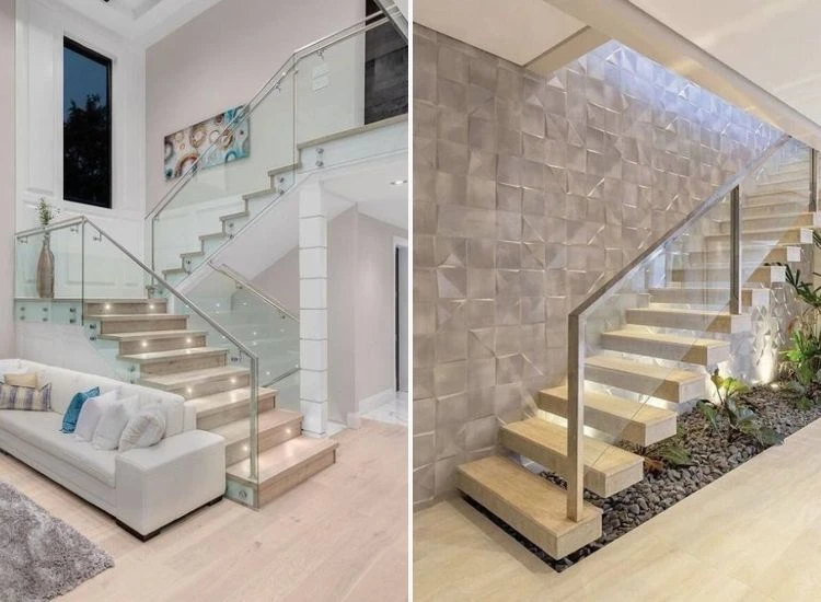 2. Staircase with lighting and railing 2. Staircase with lighting and railing