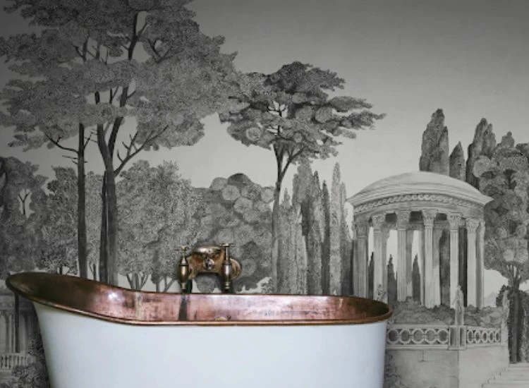 2. Story depiction bathroom wallpaper Story depiction bathroom wallpaper.