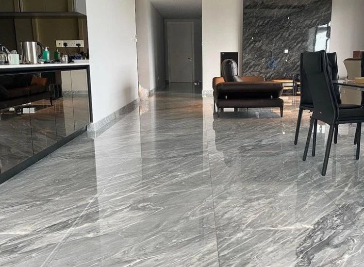 21. Bardiglio Italian Marble flooring Tiles Bardiglio marble flooring featuring a supreme quality finish and giving classy vibe to the living room.