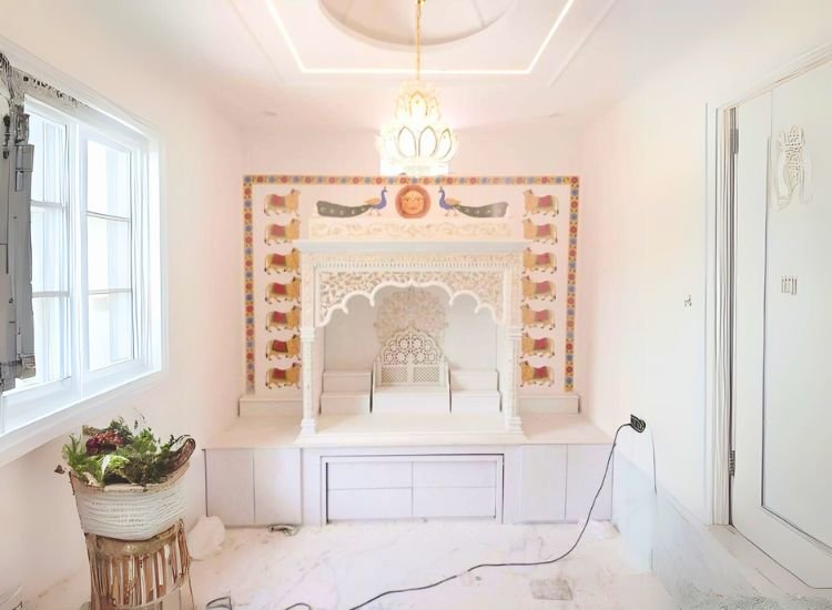22. Fusion Marble Pooja Room Design 22. Fusion Marble Pooja Room Design