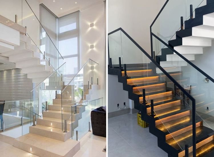 3. Dark and light shades staircase