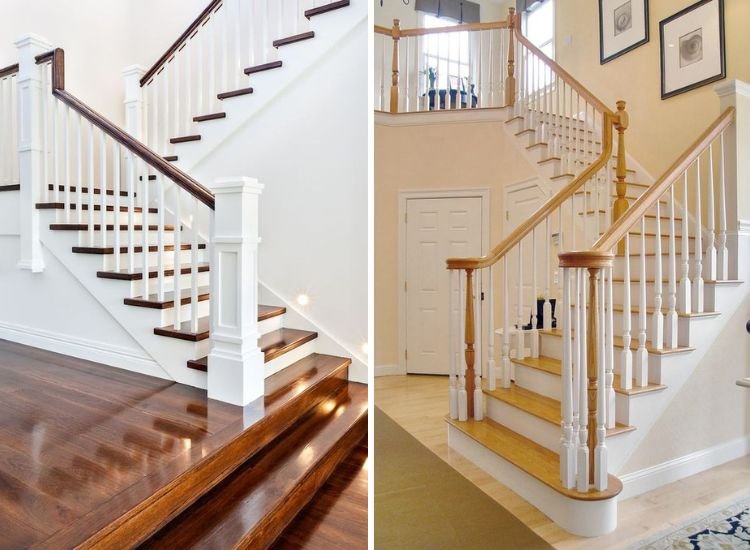 30. Light and dark wood colour options for stairs