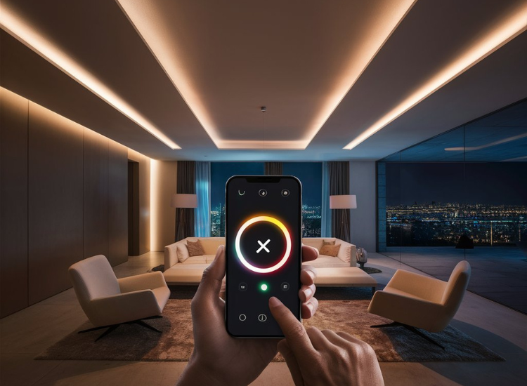 30. Smart lighting system controlled by a mobile phone