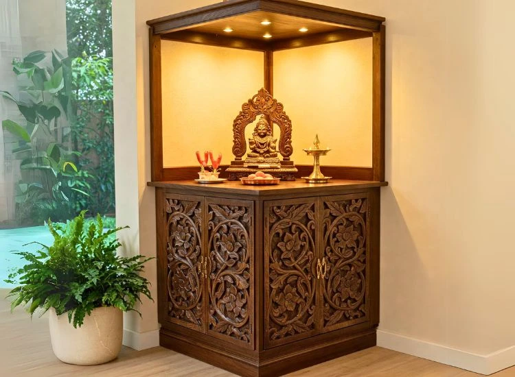 31. Custom Carved Pooja Unit Custom Carved Pooja Unit Design.