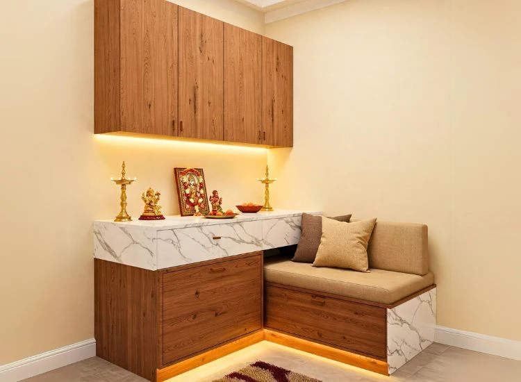 34. Pooja Unit With Seating Pooja Unit With Seating Design.