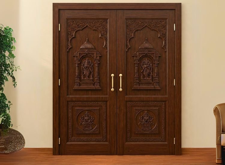4. Simple Pooja Room Door Designs In Wood 4. Simple Pooja Room Door Designs In Wood