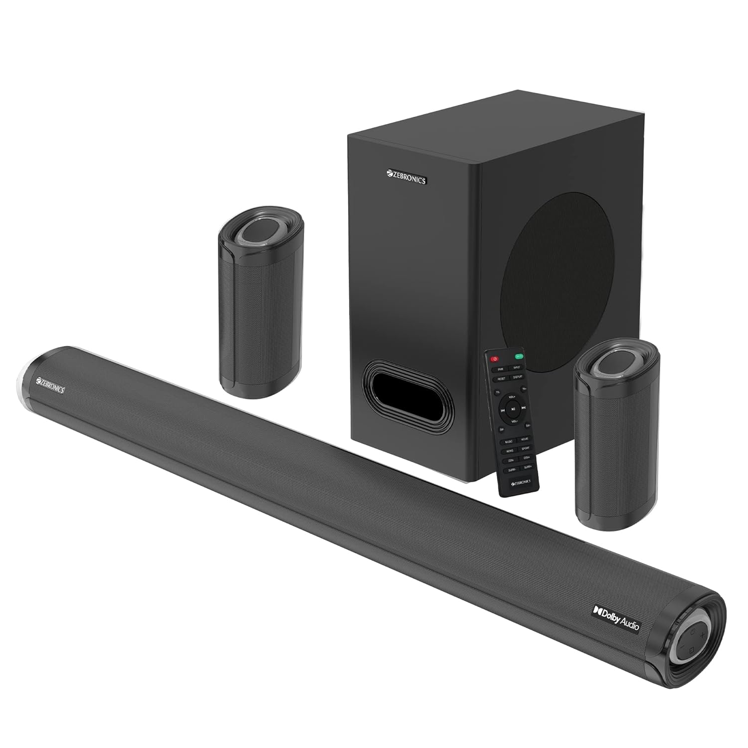 ZEBRONICS Zeb-Juke BAR 9500WS PRO – 5.1 Dolby soundbar, 525W, wireless satellites, 16.5cm subwoofer, HDMI.