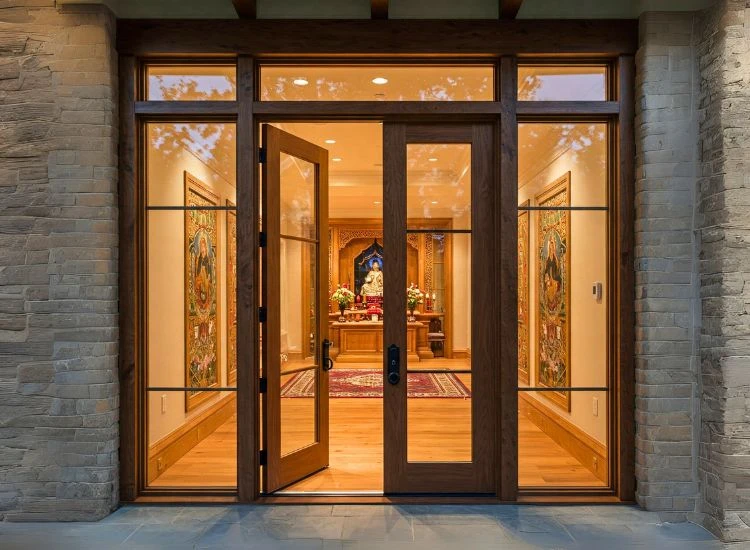 8. Glass Wood Fusion Double Doors Glass-Wood Fusion Double Doors Design.