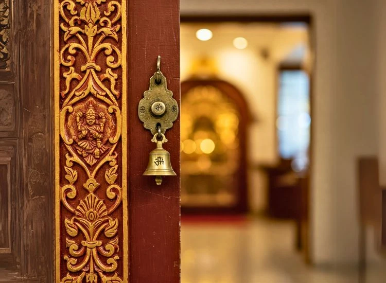 8. Pooja Room Door Bell Design For A Divine Touch 8. Pooja Room Door Bell Design For A Divine Touch
