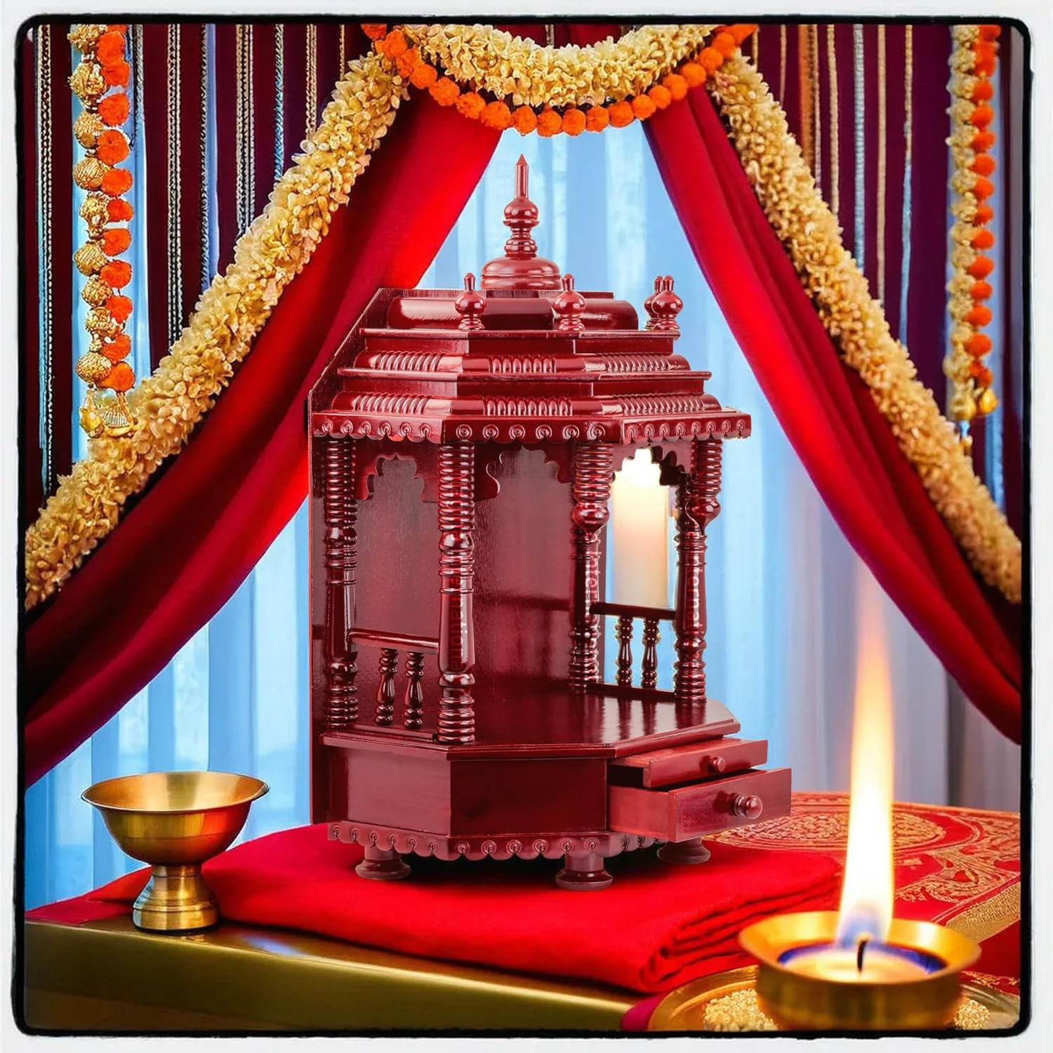 81ilzyrCX3L. SL1500 Nagina International Premium Hand Made Sheesham Wooden Temple