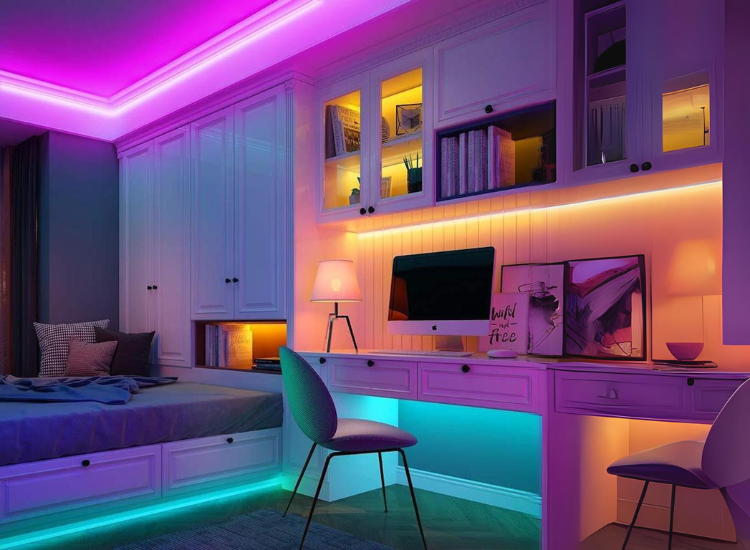 9. Ambient lighting for advanced designed bedroom