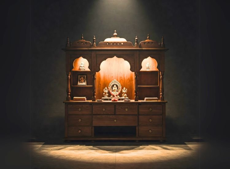 9. Backlit Wooden Mandir 9. Backlit Wooden Mandir