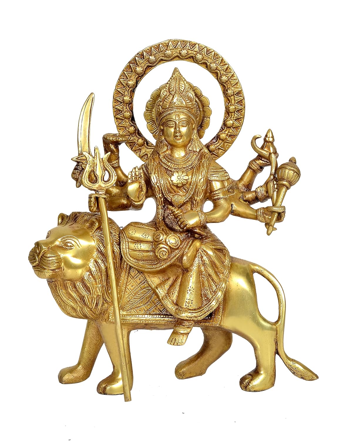 91wTdl5O78L. SL1500 Dattatreya Brass Maa Durga Idol Figurine Durga MATA Sculpture for Temple Home Office Gift Item
