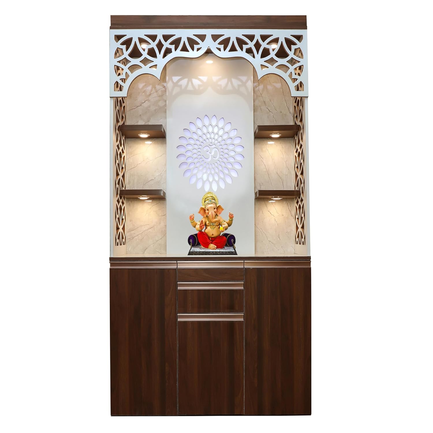 Alpine Willow Wood Modular Temple 3X7 Ft with Led Lights
