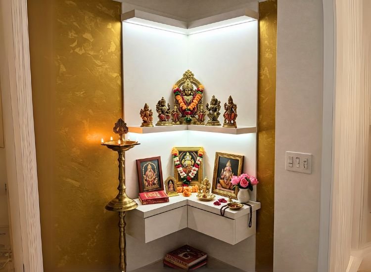 Compact Corner Pooja Nook Compact Corner Pooja Nook